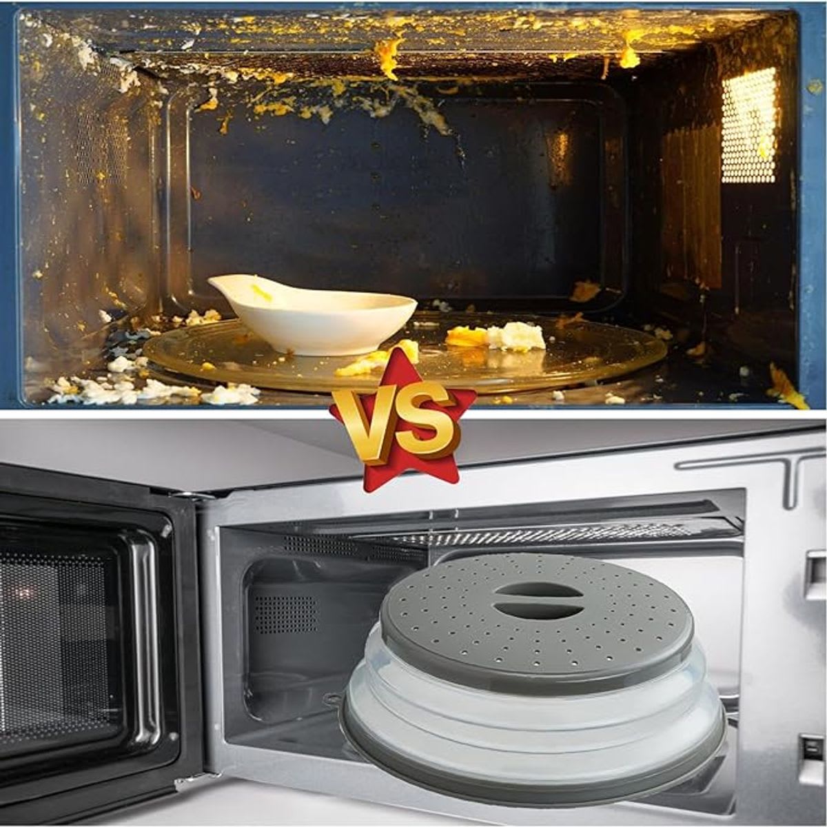 Collapsible Microwave Food Cover with Steam Vents