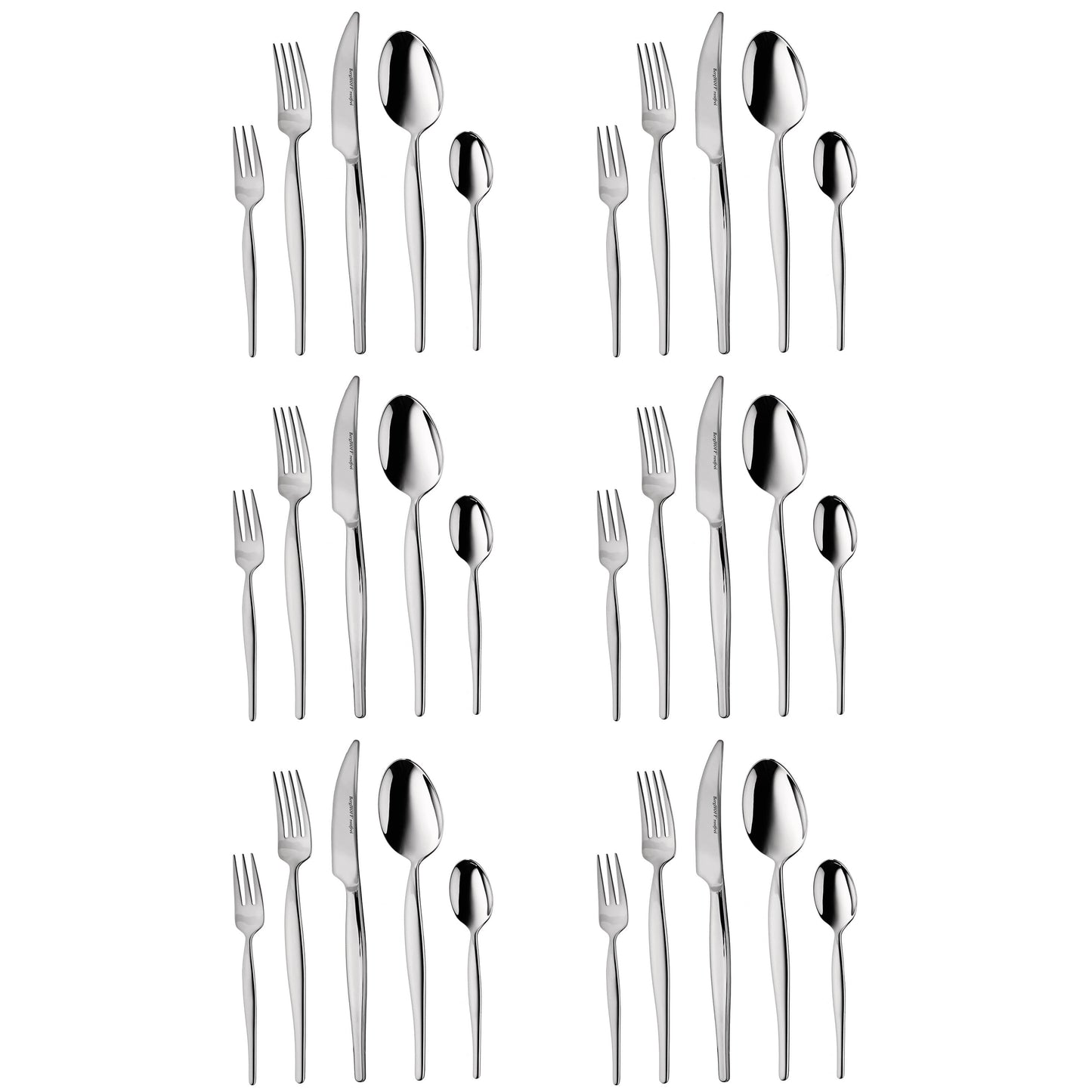 BergHOFF Essentials 30Pc 18/10 Stainless Steel Flatware Set, Finesse