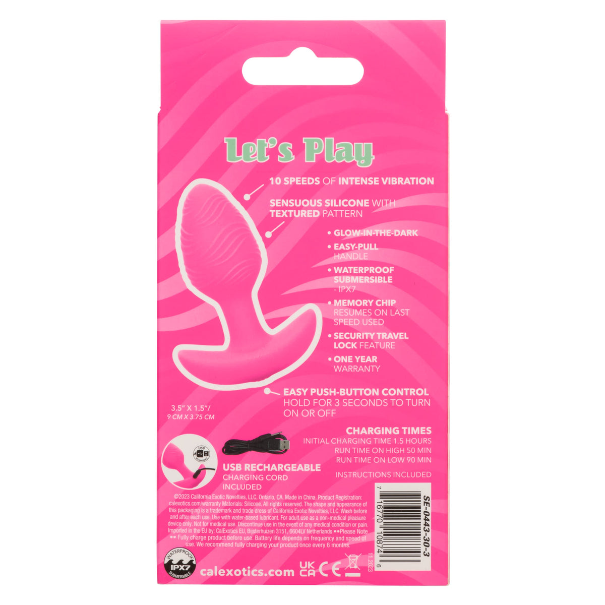 CalExotics Cheeky Vibrating Glow-In-The-Dark Butt Plug