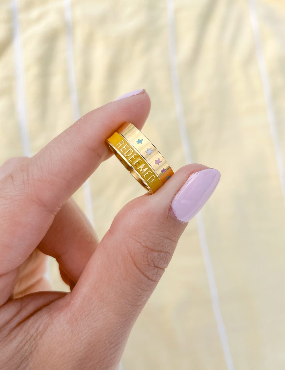 Elevated Faith Yellow Enamel Redeemed Ring