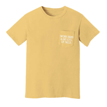 Frankie Jean Work Hard & Eat Lots of Tacos Pocket Tee