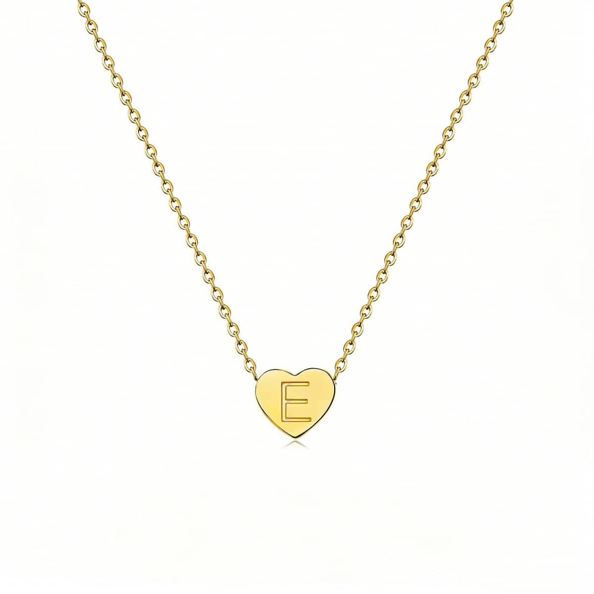 Dainty Initial Heart Necklace Personalized 26 Letters Available