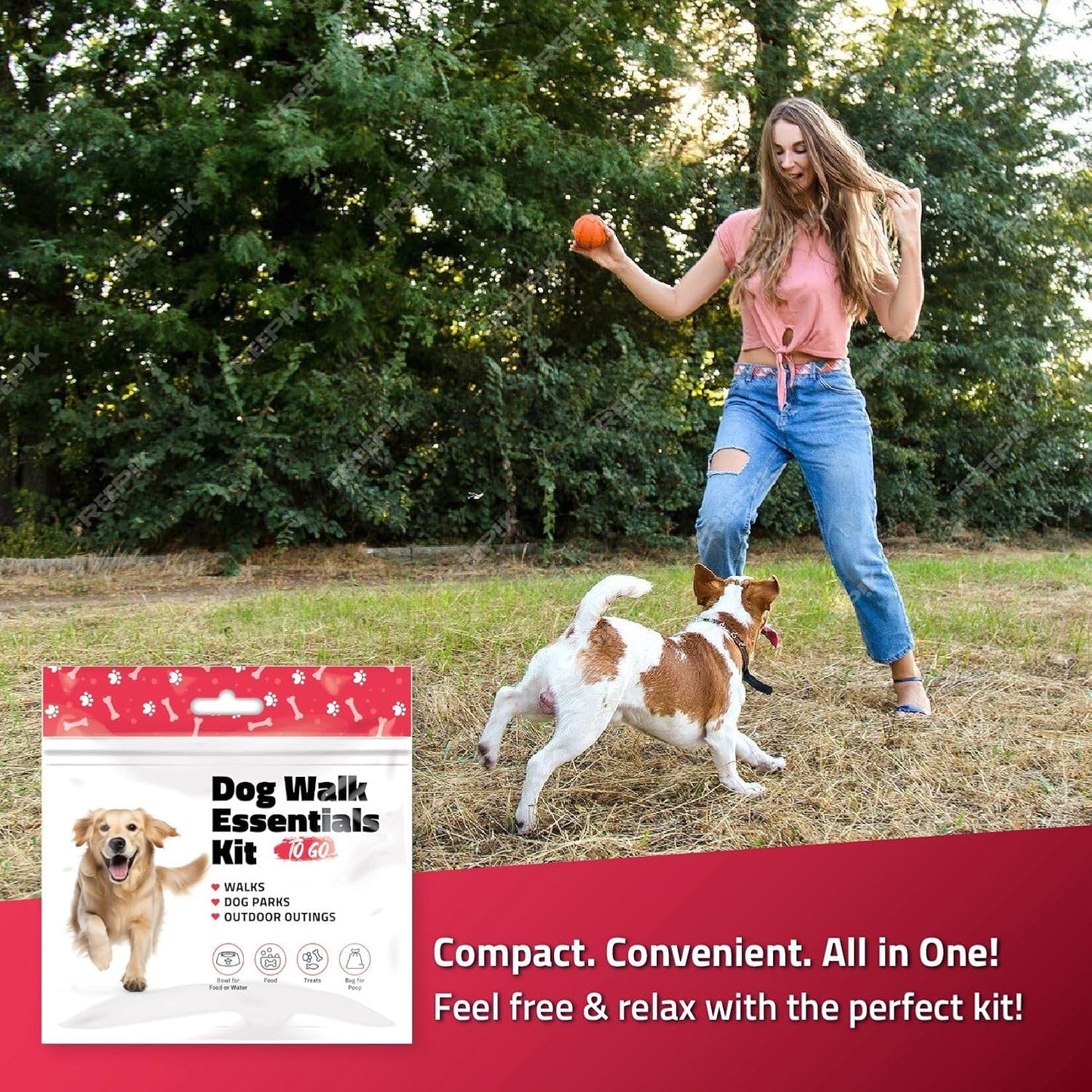 Dog Walk Essentials Kit Pack of 3 (Green)