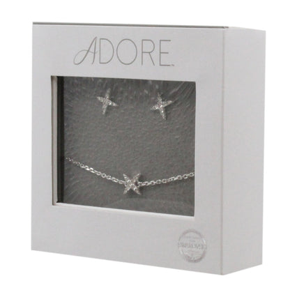 Swarovski Bracelet & Earring Set Silver By Adore Elegance