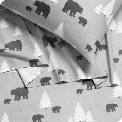 Bare Home  Double Brushed Cotton Flannel Sheet Set