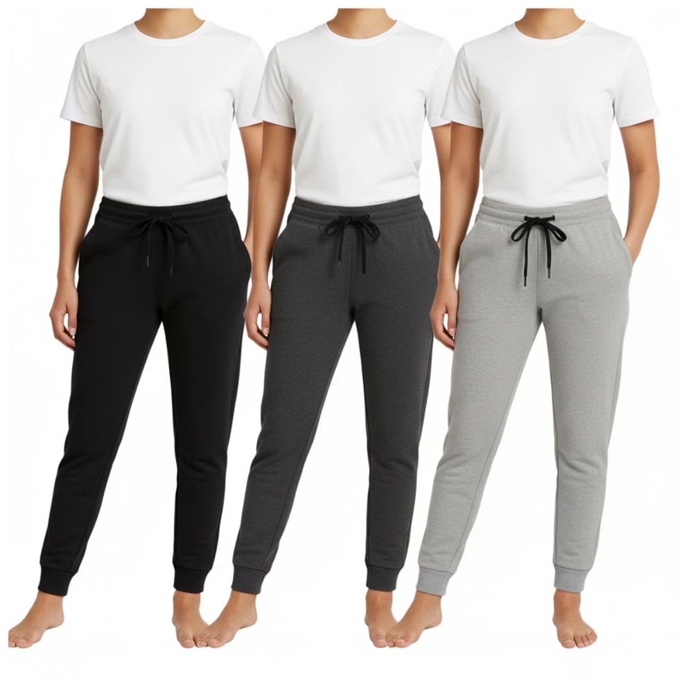 BenBen Womens 3 Pack Fleece Ultra Soft Jogger