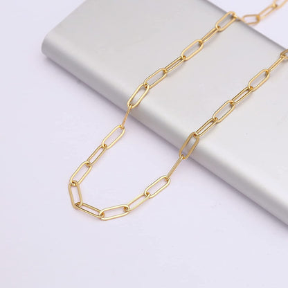 14k Gold Plated Cable Link Chain Adjustable Bracelet