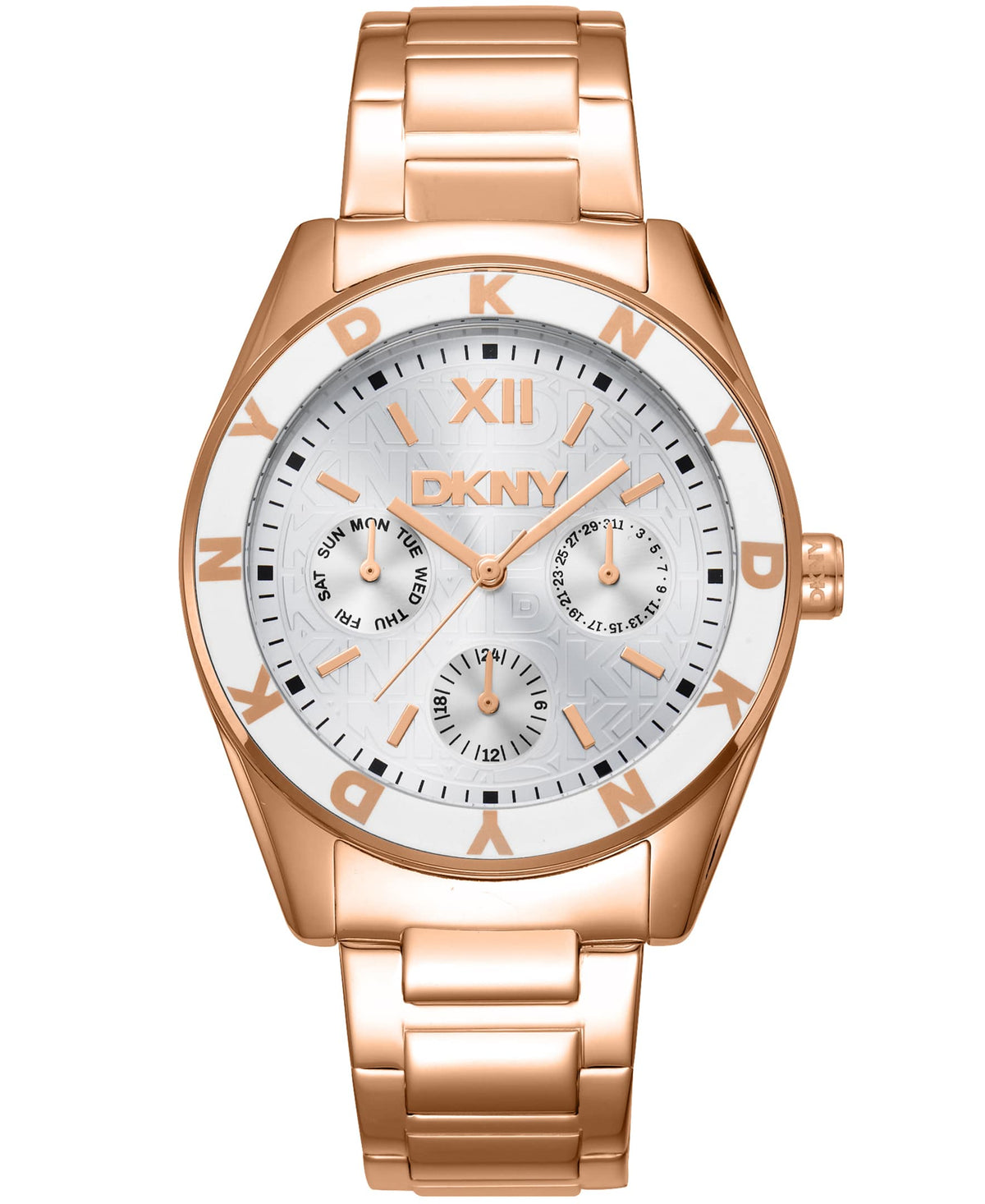 Dk1l073m0045 ACTIVE Chambers Multi Function Silver Dial Rose Gold Women's Watch