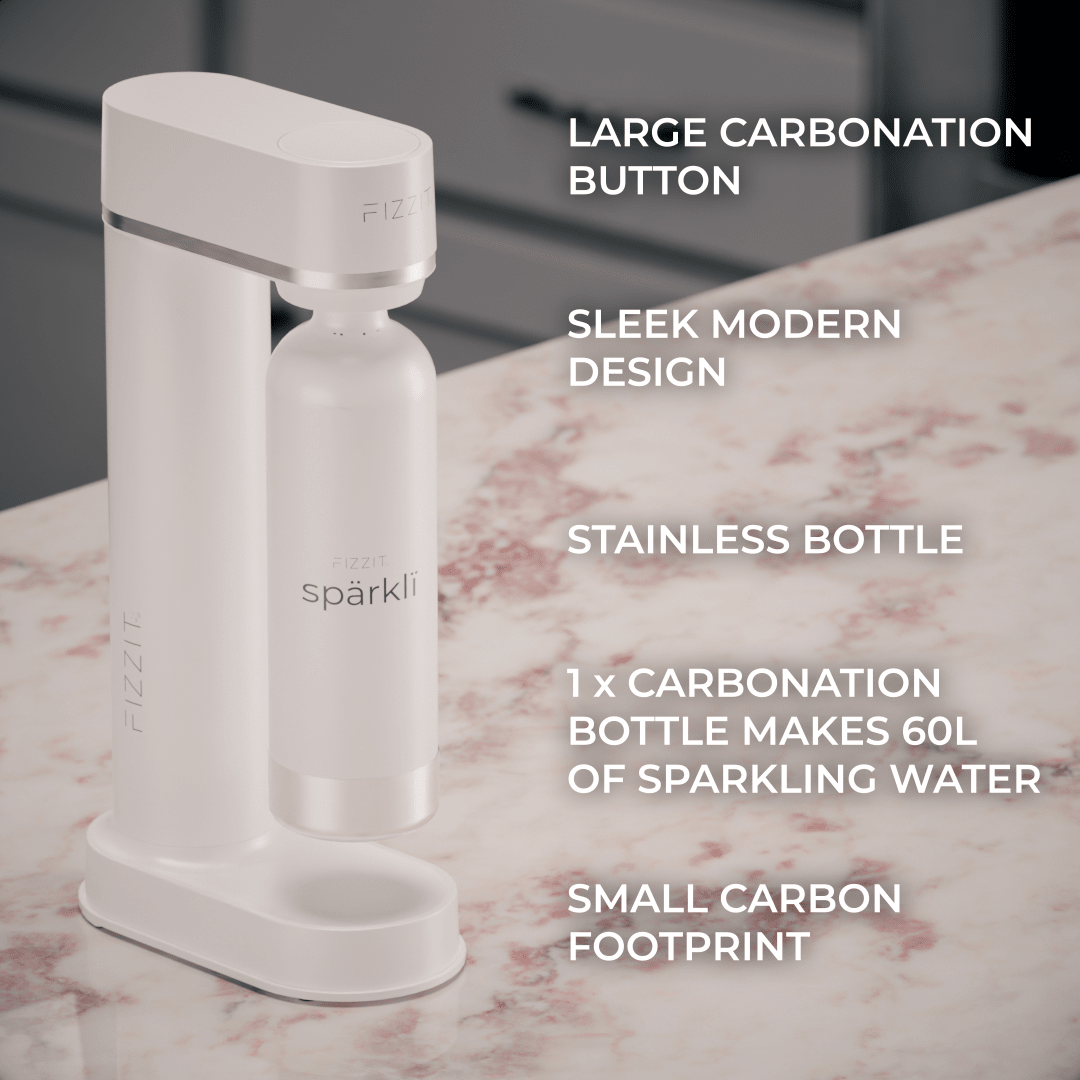 Fizzit™ Spärklï Carbonated Water Soda Maker with Stainless Steel Bottle – Dishwasher Safe Bottles - Sparkling Water Maker