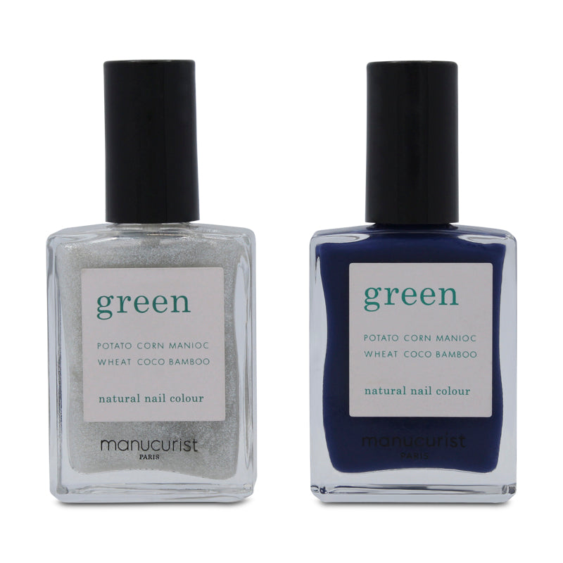 Manucurist Green Silver & Blue Nail Polish Duo Set
