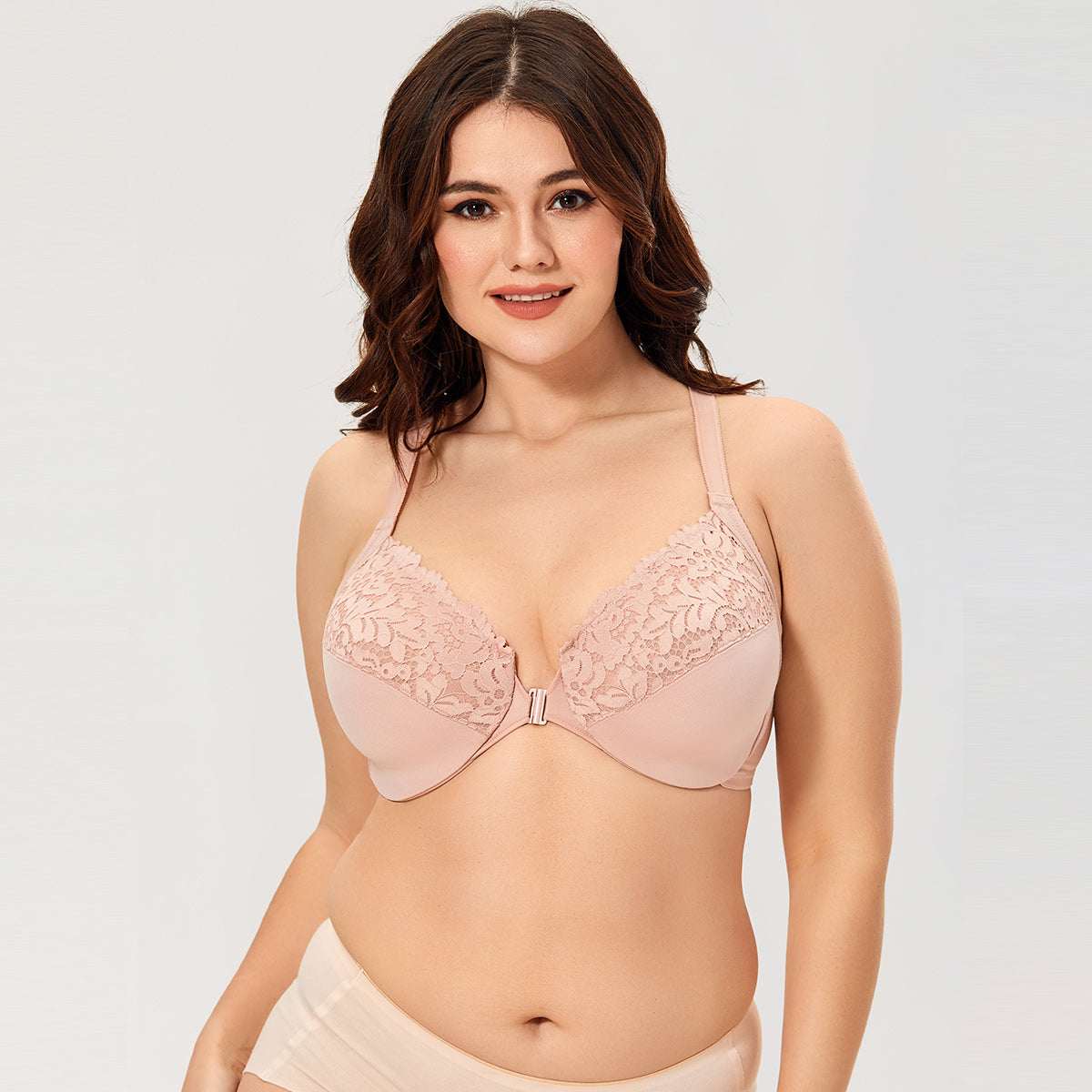 Front Closure Lace Underwire Full Coverage Bra