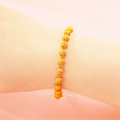 24k Goldtone Frosted Bead Bracelet