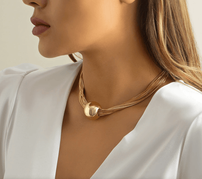 Goldtone Multichain And Bal Necklace