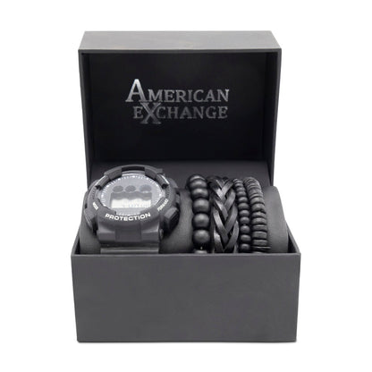 American Exchange Men's Protection Digital Sports Watch with Bracelets