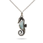 Seahorse Pendant Larimar Stone Sterling Silver Necklace By Marahlago