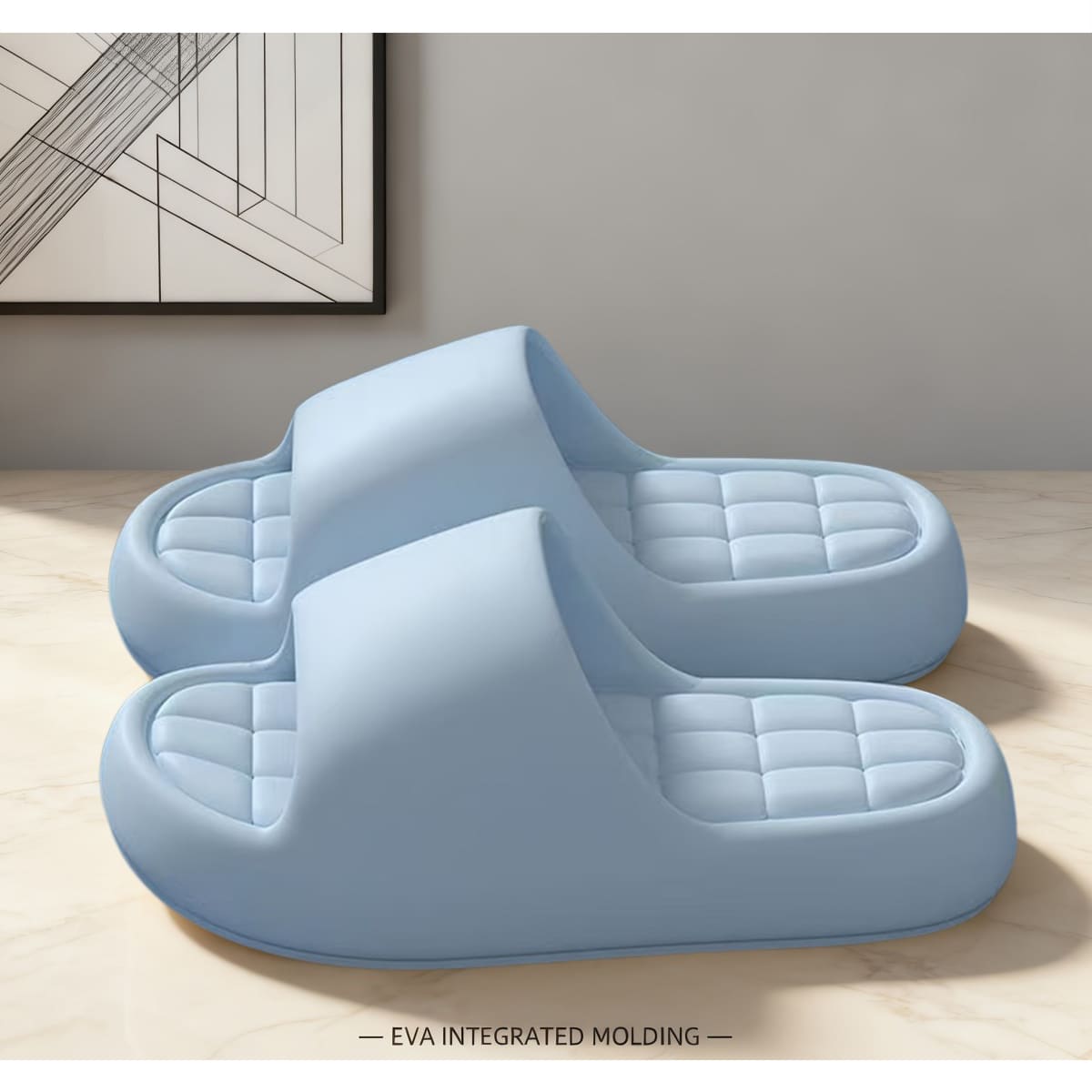Cushioned Grid Insole House Slippers