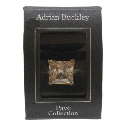 Adrian Buckley Pave Collection Gold Square Crystal Ring CRZ401S (S)