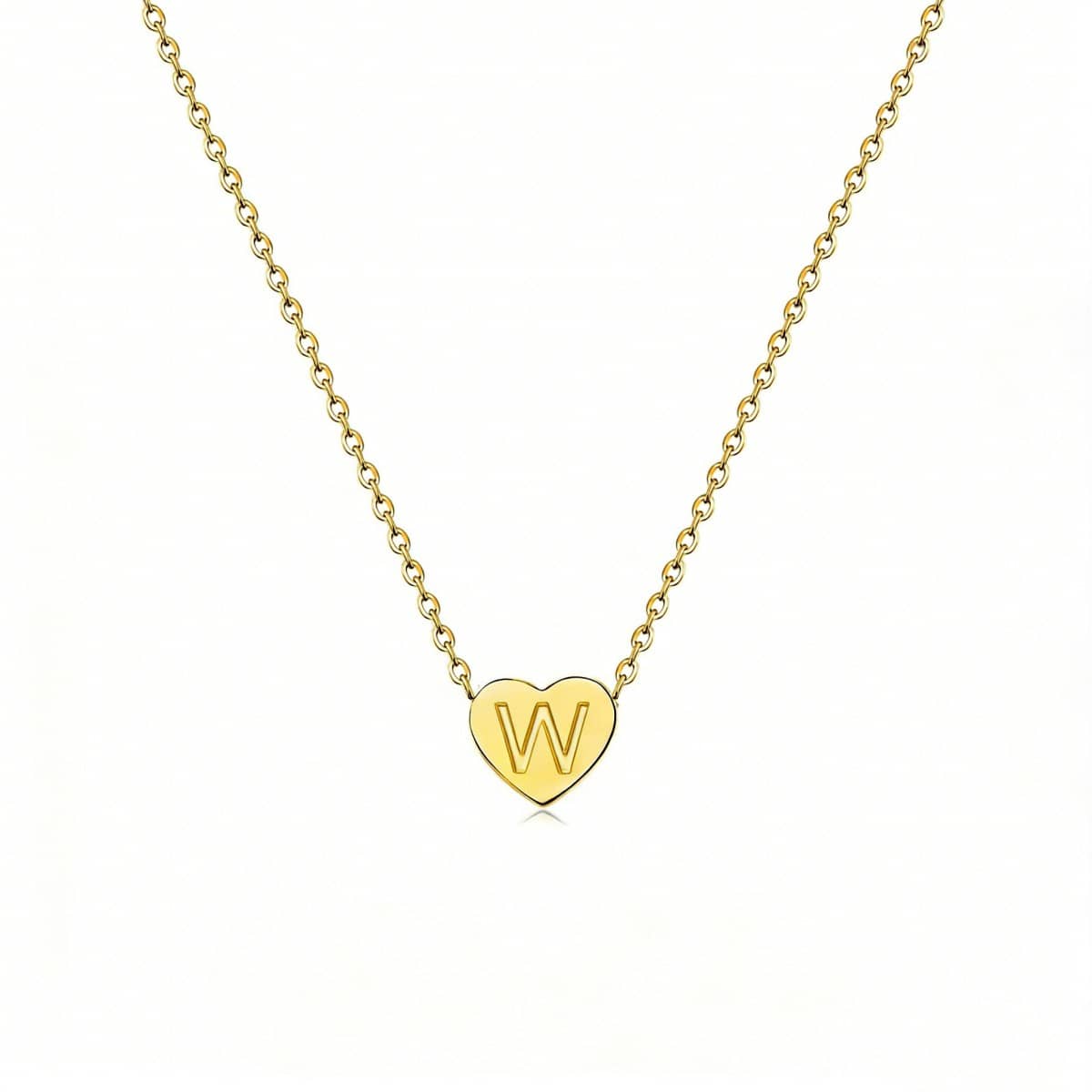 Dainty Initial Heart Necklace Personalized 26 Letters Available