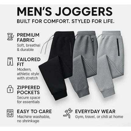 BenBen Mens Ultra Soft Fleece Zipper Pocket Jogger