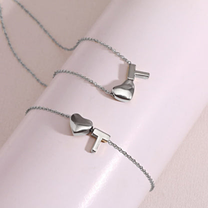 Dainty A-Z Initial Heart Necklace
