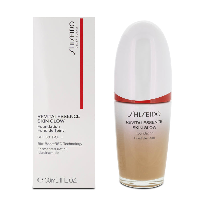 Shiseido Skin Glow Foundation Revitalessence 410 Sunstone 30ml (Blemished Box)